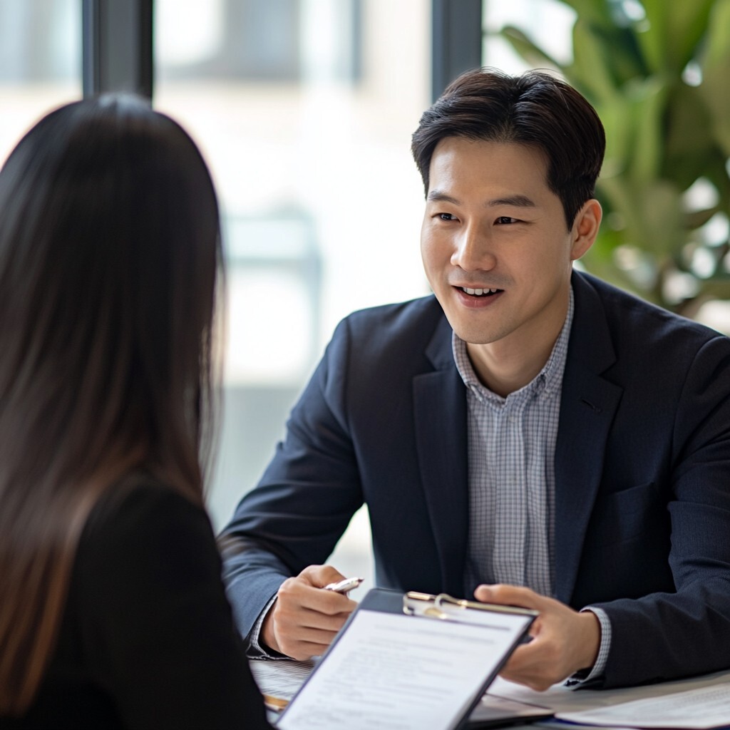 2025년 주택담보대출 필요서류에 대해 상담받는 모습