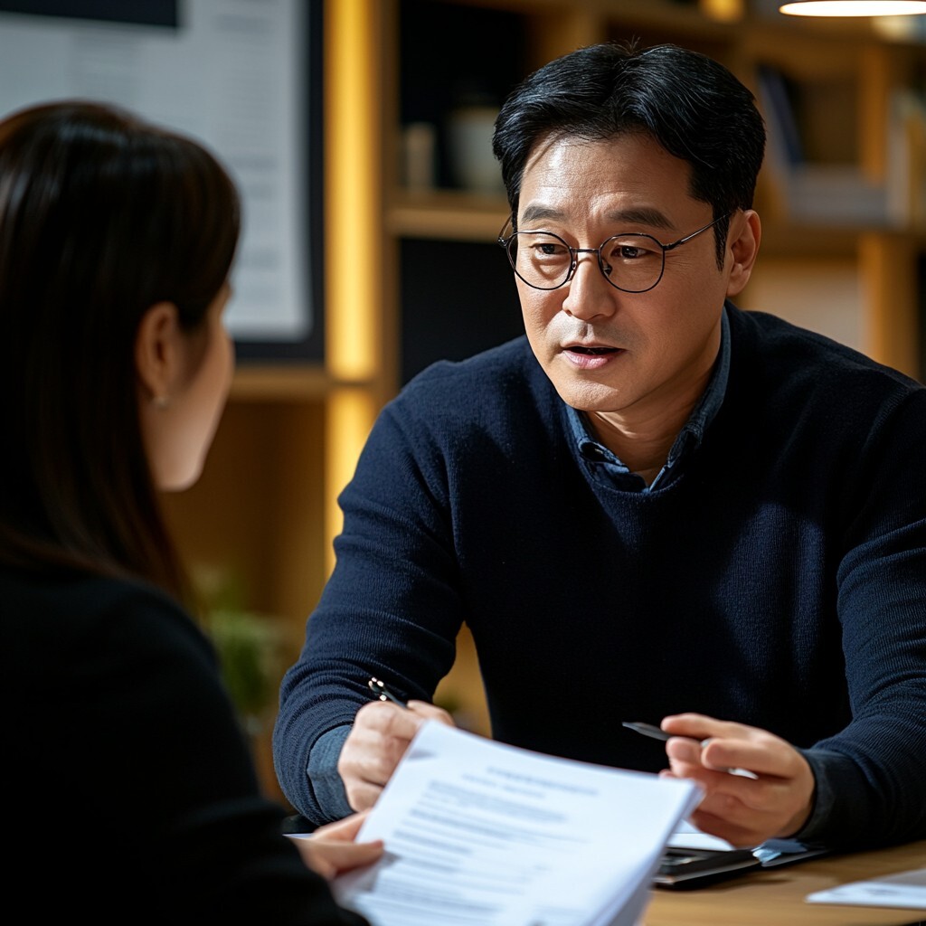 국민연금, 얼마나 받을 수 있을까 예상 수령액 조회를 위해 상담받는 모습