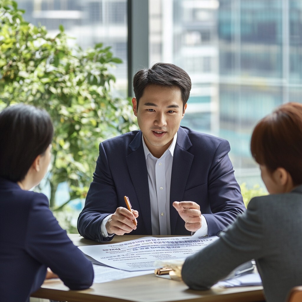 퇴직금 중간정산 상담받는 장면
