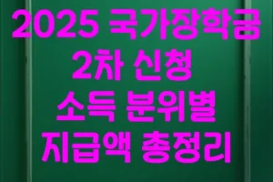 2025 국가장학금: 2차 신청 완벽 분석, 소득 분위별 지급액 총정리
