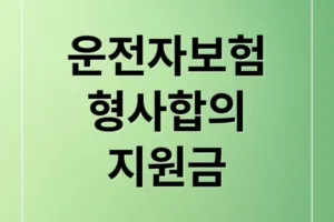 운전자보험 형사합의지원금 특약의 모든 것: 가입부터 활용까지