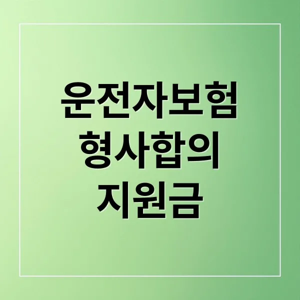 운전자보험 형사합의지원금 특약의 모든 것: 가입부터 활용까지