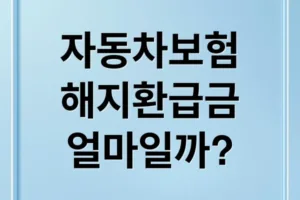 자동차보험 해지 환급금 완벽 가이드: 계산, 절차, 조회까지