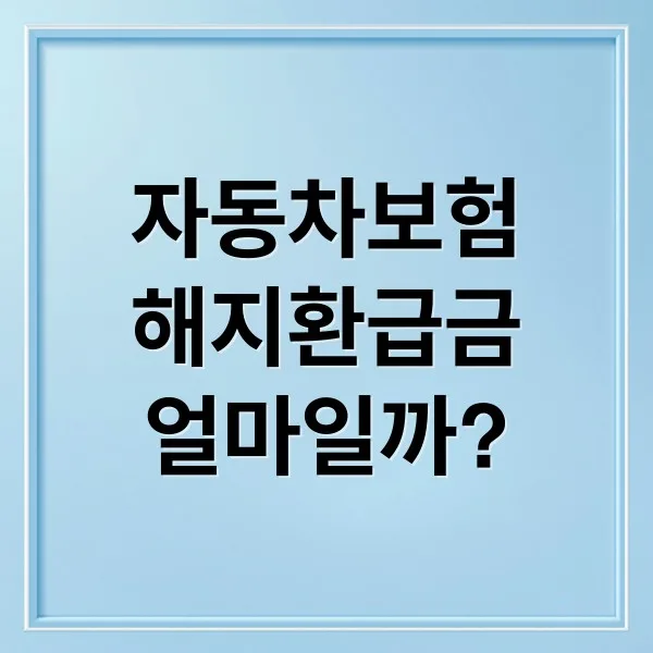 자동차보험 해지 환급금 완벽 가이드: 계산, 절차, 조회까지