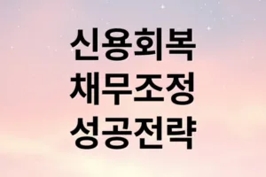 신용회복위원회 채무조정: 유형, 자격, 성공 전략 완벽 가이드