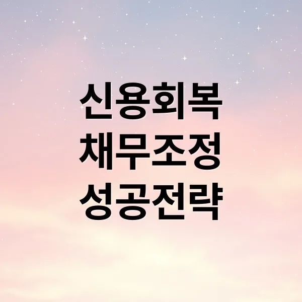 신용회복위원회 채무조정: 유형, 자격, 성공 전략 완벽 가이드