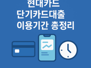 현대카드 단기카드대출(현금서비스) 이용기간 총정리