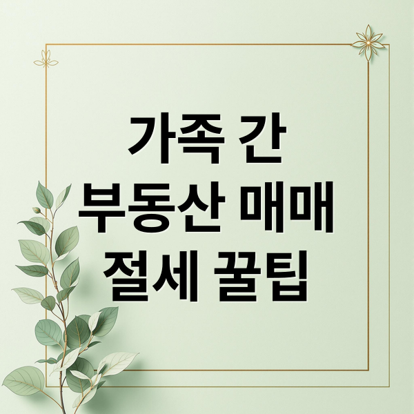 가족 부동산 매매, 세금 폭탄 피하는 절세 전략은?