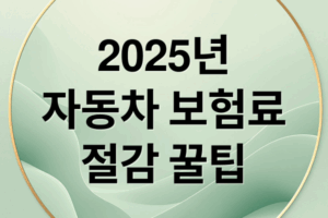 2025 자동차 보험료 절감 가이드: 핵심 전략 & 꿀팁
