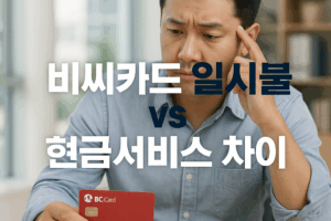 비씨카드 일시불·할부 vs 현금서비스: 사용 기간 차이와 이자 비용 영향 총정리