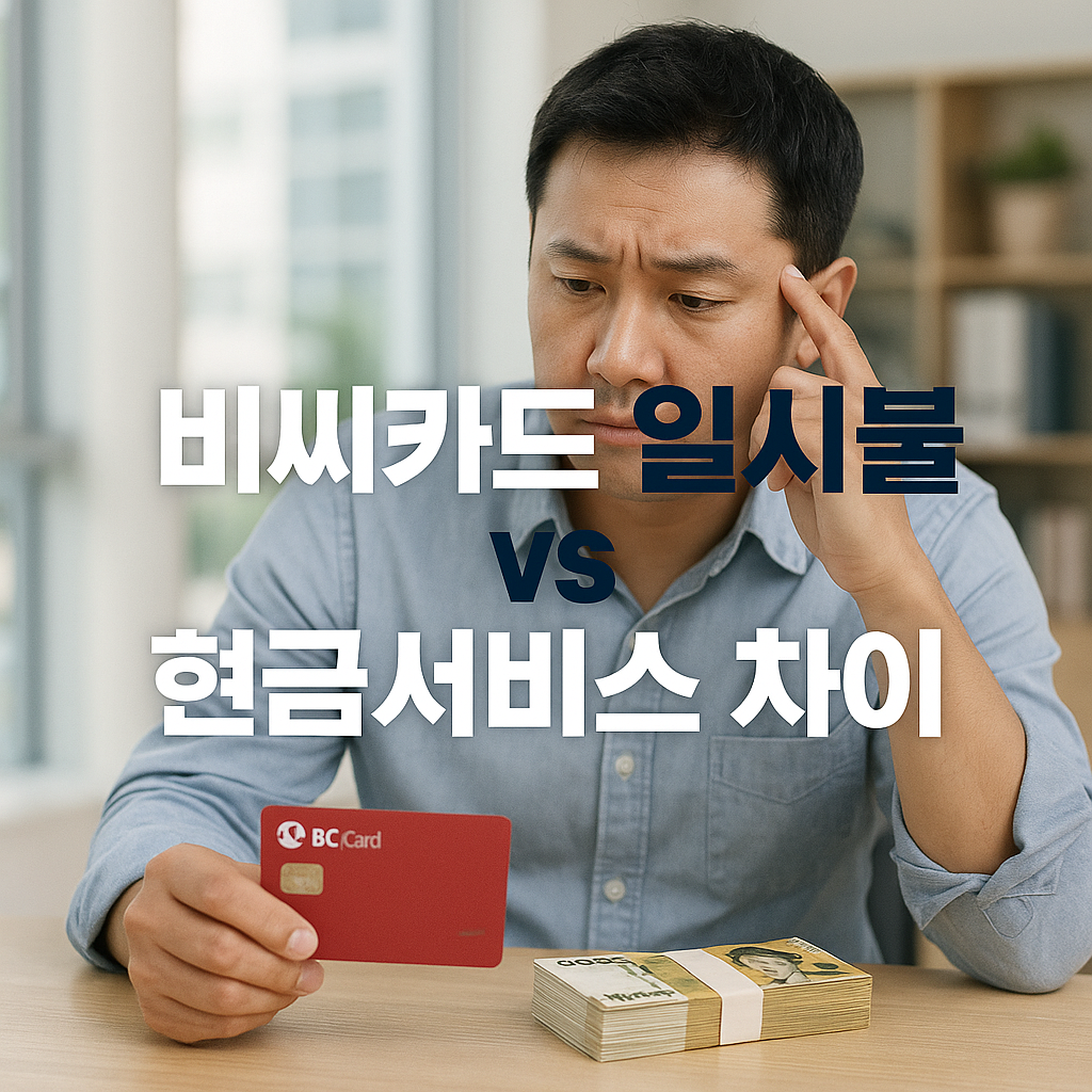 비씨카드 일시불·할부 vs 현금서비스: 사용 기간 차이와 이자 비용 영향 총정리