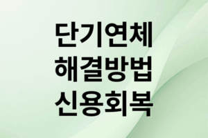 단기 연체 해결 A to Z: 신용회복 방법, 기록 삭제 조건 및 개인회생