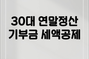 30대 연말정산 기부금 세액공제: 고향사랑기부제 활용 가이드
