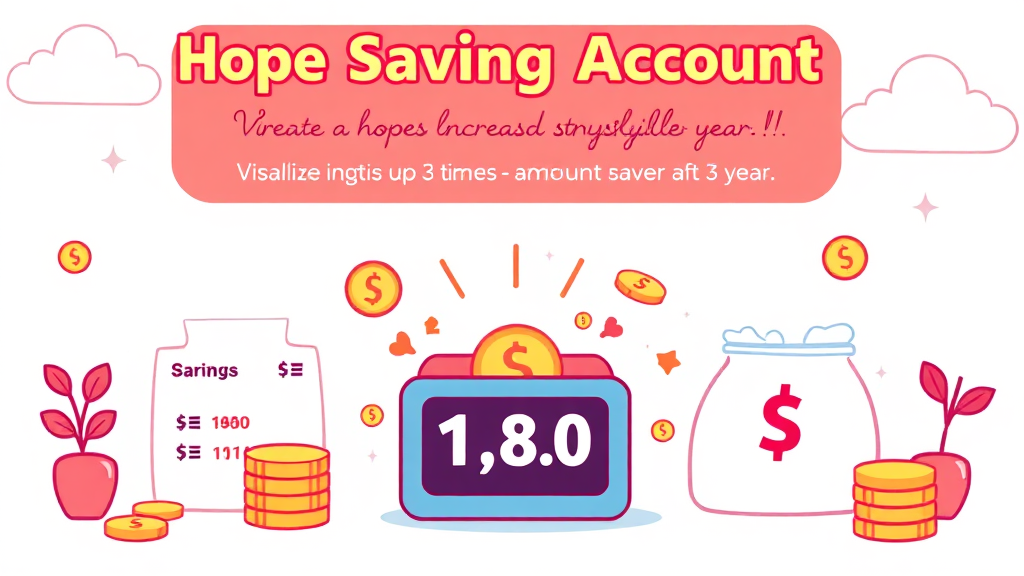 희망저축계좌Ⅱ: 720만원 지원금 받는 자격, 신청 방법 총정리 3 희망저축계좌Ⅱ, 얼마나 저축하면 얼마나 받을 수 있나요? (cartoon 스타일)