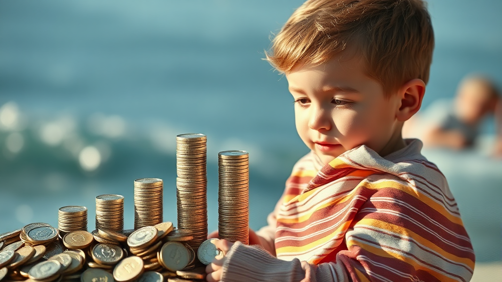 장기 투자 시뮬레이션: 아이의 미래를 위한 자산 증식 전략 (realistic 스타일)