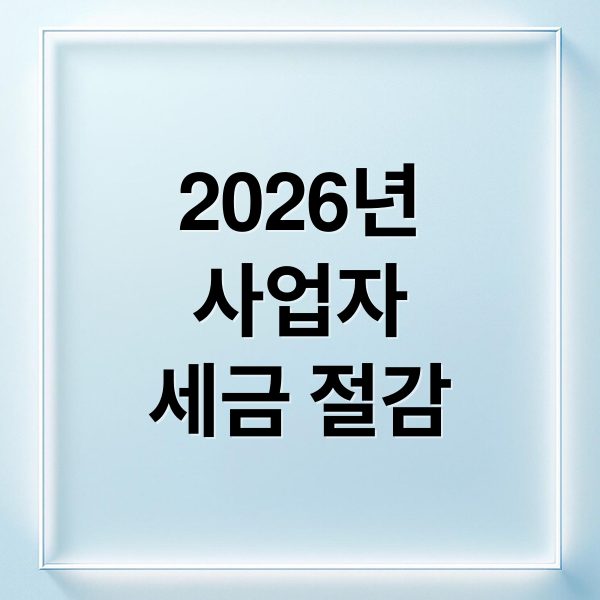 2026 사업자 절세 전략: 연금·ISA 활용 및 세법 개정 반영 세금 줄이는 법