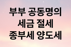 부부 공동명의 절세 효과 분석: 종부세 양도세 7200만원 아끼는 방법과 리스크 가이드