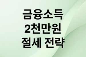 금융소득 2천만원 초과 절세 전략: 건강보험료 피부양자 자격 및 종합과세 완벽 가이드