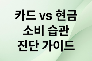 카드 vs 현금, 나에게 맞는 결제 수단은? 소비 습관 교정 및 절약 가이드