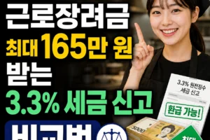 식당 알바 근로장려금 최대 165만 원 받는 3.3% 세금 신고 비교법