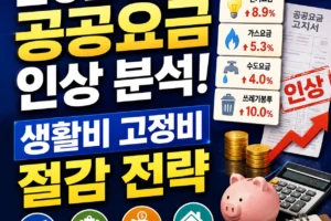 2026년 수도 전기 가스 요금 인상 추이와 생활비 고정비 절감 3가지 전략