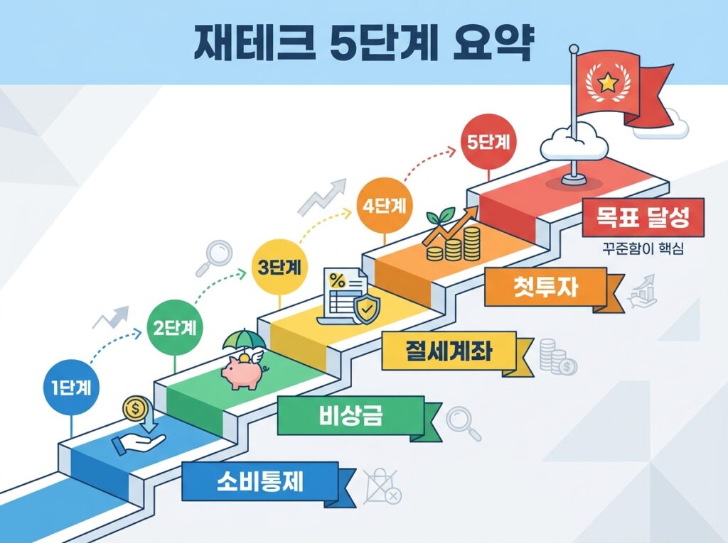 사회초년생 재테크 순서 5단계 요약