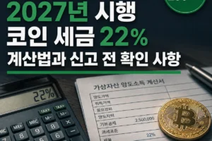 가상자산 과세 2027년 시행 코인 세금 22% 계산법과 신고 전 확인 사항