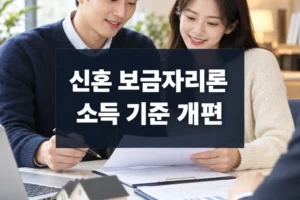 신혼부부 보금자리론 소득기준 완화: 부부 중 1명 연소득 7천만원 이하 적용 조건