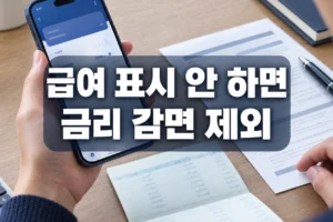 급여이체 금리감면 못 받는 이유, 계좌 표시부터 확인하세요
