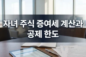 자녀 주식 증여재산공제 한도 초과 시 구간별 증여세 계산 예시와 상장주식 평가 기준